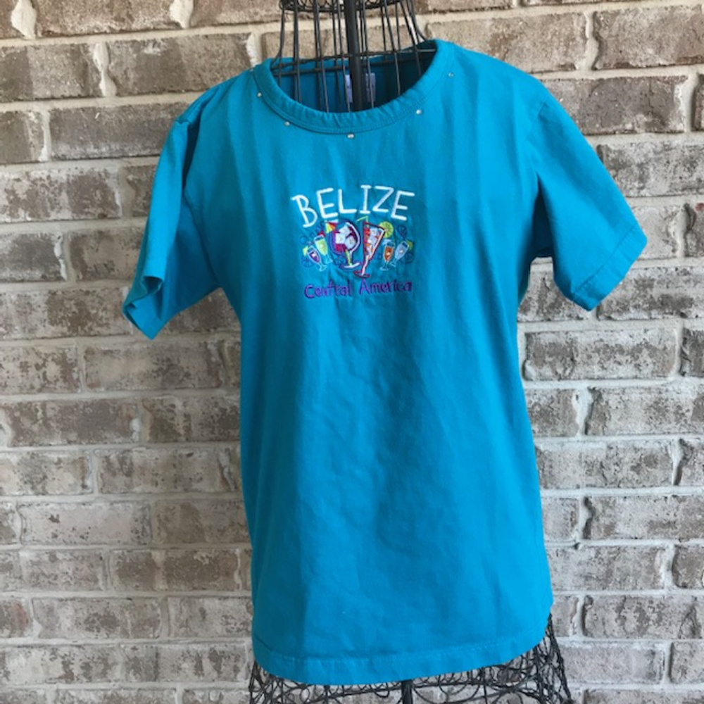 Belize Central America T Shirt Blue Festive Cruise
